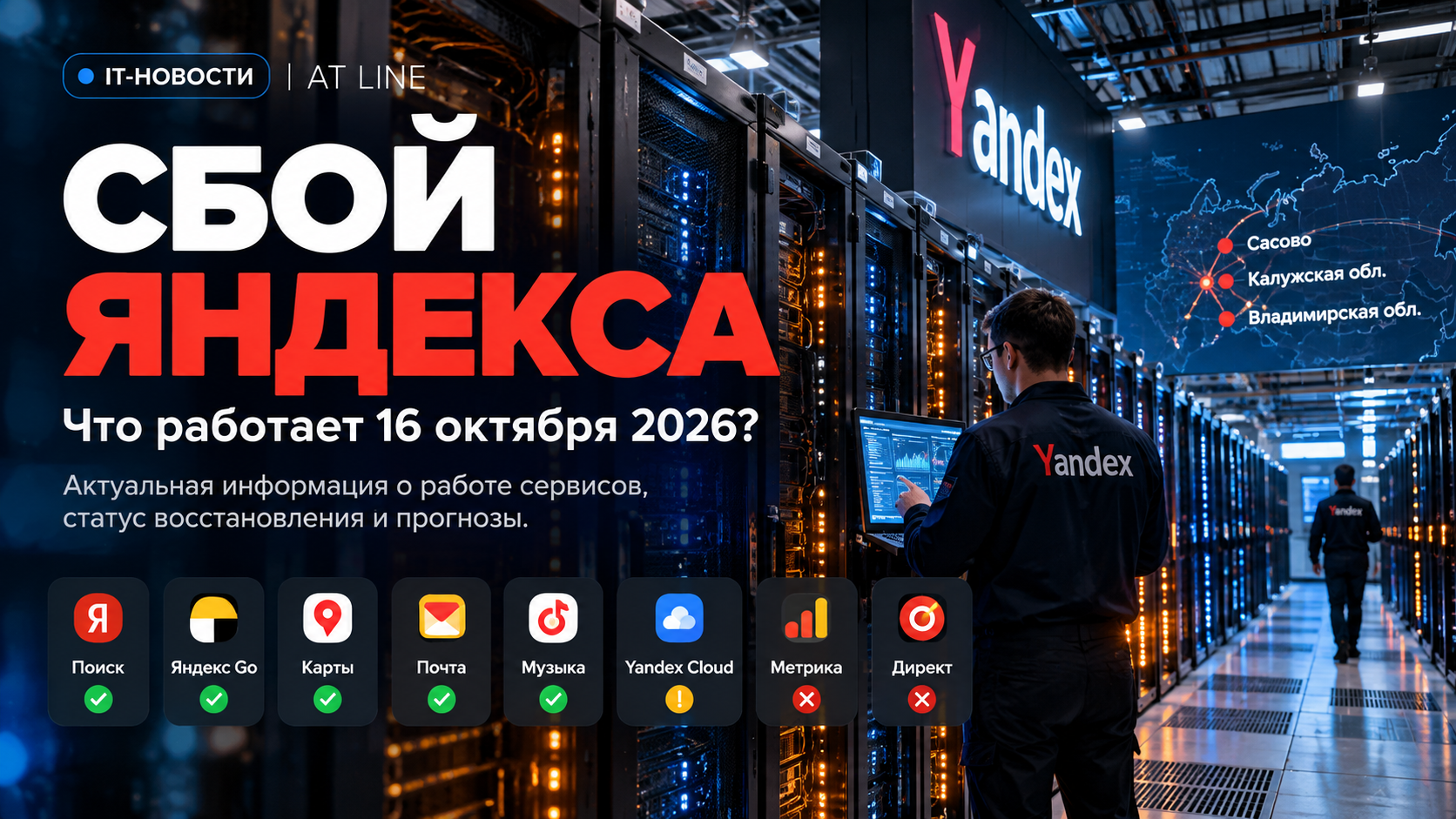 Сбой Яндекса в октябре 2026: какие серверы восстановлены и что ещё не работает