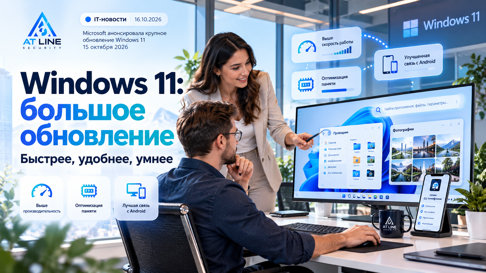 Windows 11 получила большое обновление: компьютер станет быстрее, а смартфон — ближе