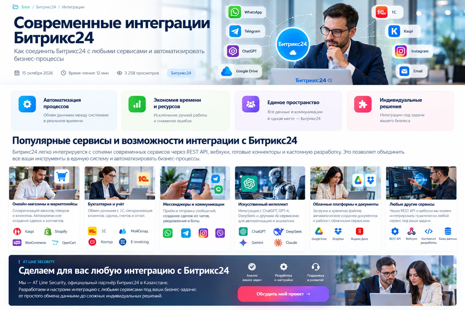 Интеграции Битрикс24 для бизнеса